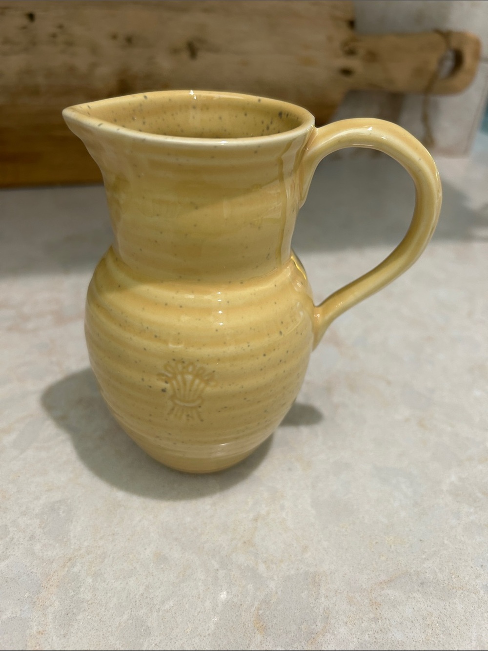 Charming Speckled Yellow Country Living Pitcher